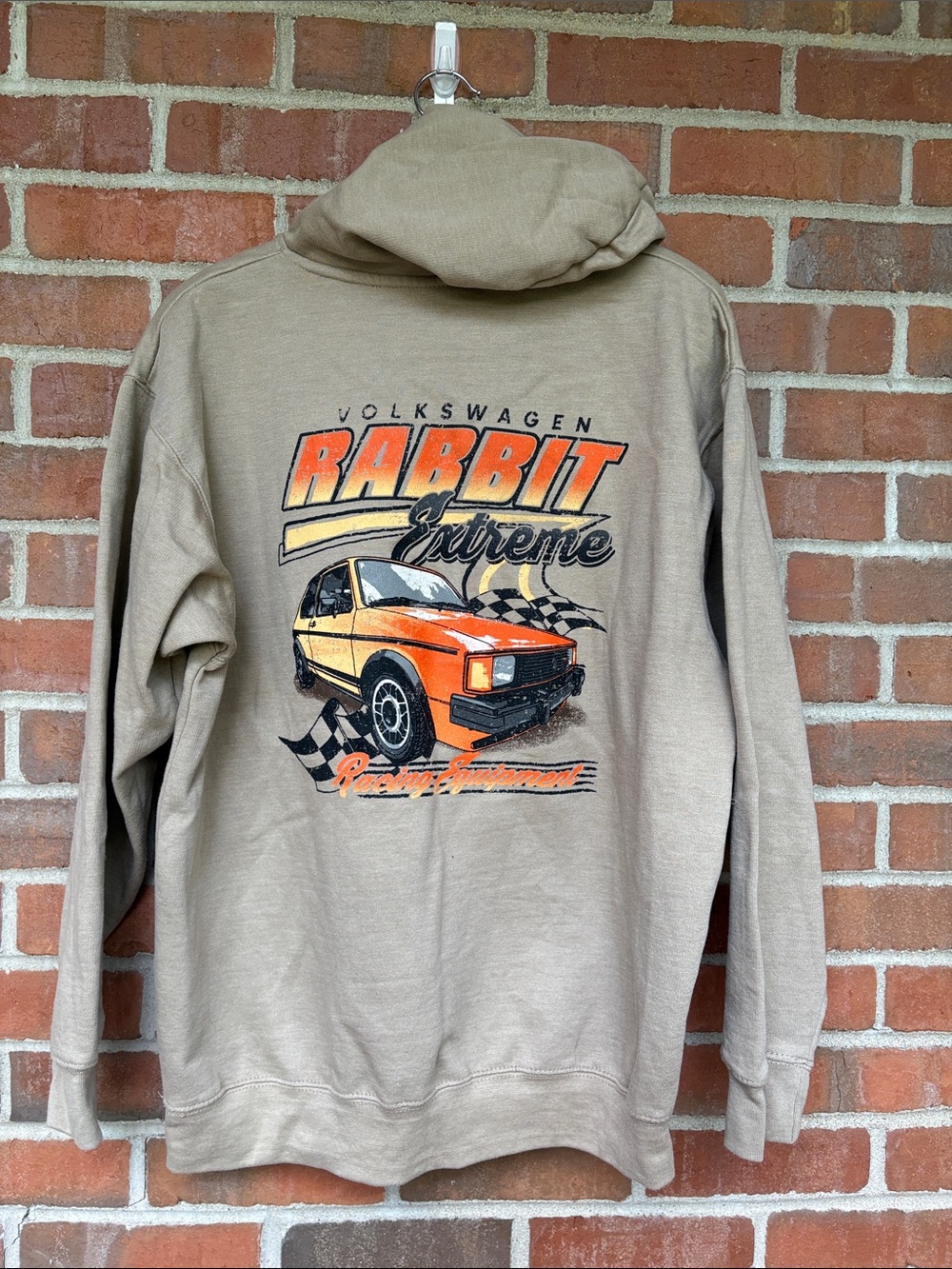 EUC Sz L Volkswagen Rabbit Official Licensed Tan Hooded Jacket